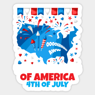 4th of July Fireworks Celebrate United States of America Sticker